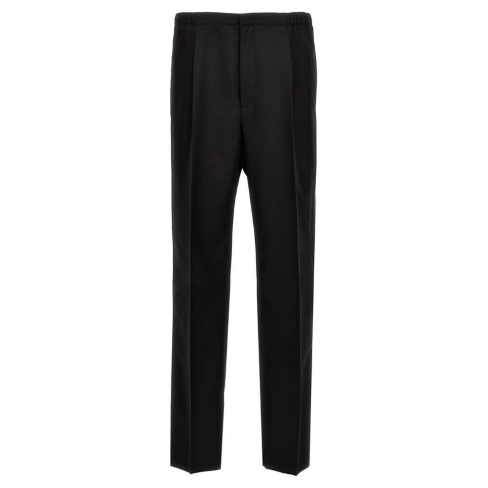 Fendi Black Virgin Wool Dress Men's Pants